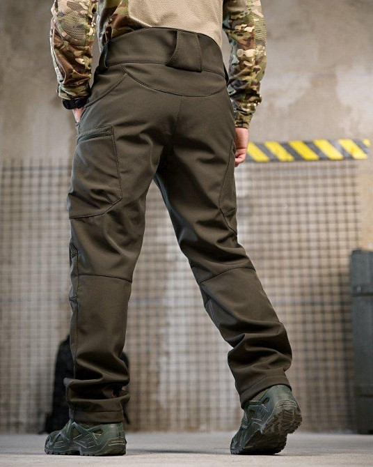 Тактические штаны софтшел DRAFT  высокая талия олива ВТ7616 Одесса - изображение 6