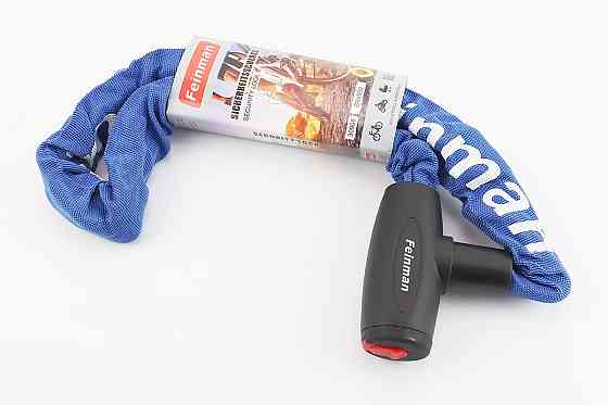 Замок протиугінний ланцюговий 900х8мм під ключ, синій Київ