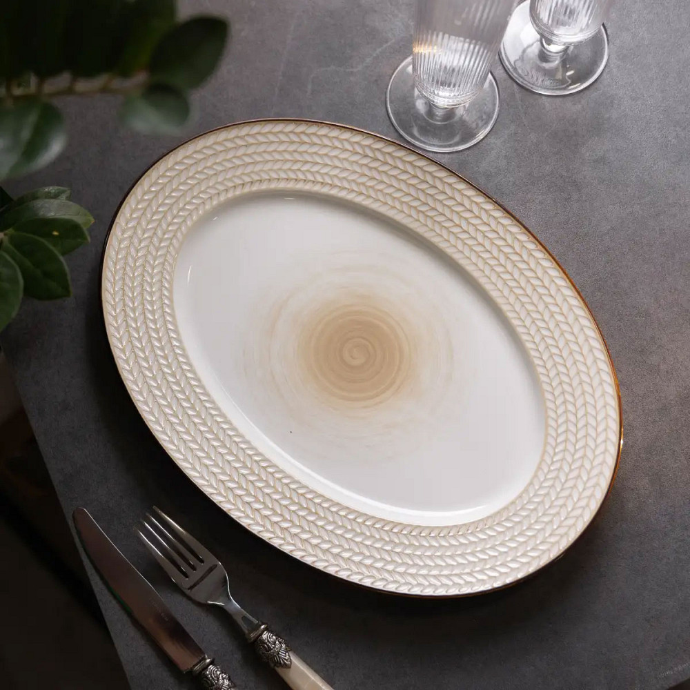 Блюдо порцелянаове 33.5х24.5 см овальне біле HP23389 Коломыя - изображение 2