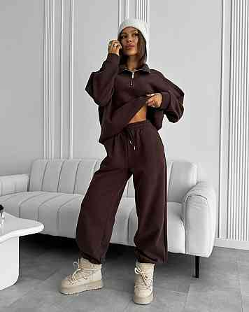 Женский базовый теплый костюм двойка Трехнитка на флисе Одесса