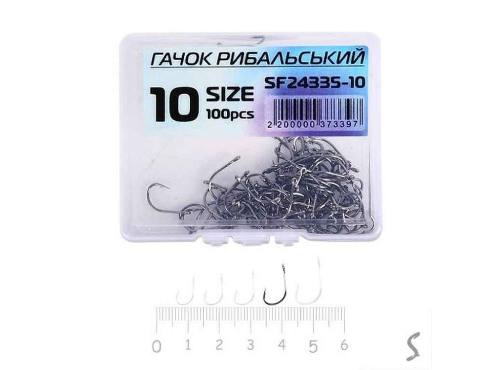 Гачок для мирної риби (100 шт/уп) №10 SF24335-10 ТМ STENSON Київ - фото 1