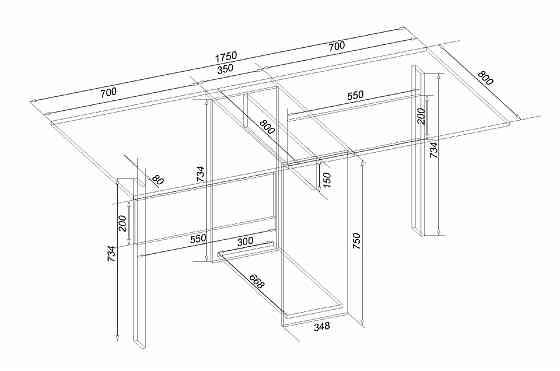 Стол-тумба №1, Венге Магия, 1750х800х750 Львов