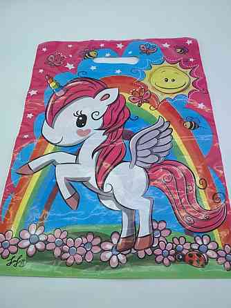 Пакет с прорезной ручкой  (30*37+3) Единорог Леоми (50 шт) Харьков