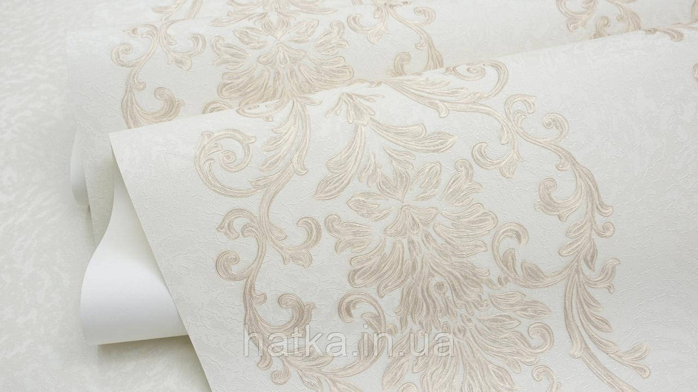 Шпалери метрові вінілові на флізеліні Sintra Classic класика вензелю візерунки структурні золотисті на бежевому 454718 Київ - фото 4