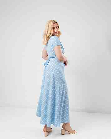 Літнє плаття в підлогу "Кайлі" оптом | Батал Блакитний, 50 Київ