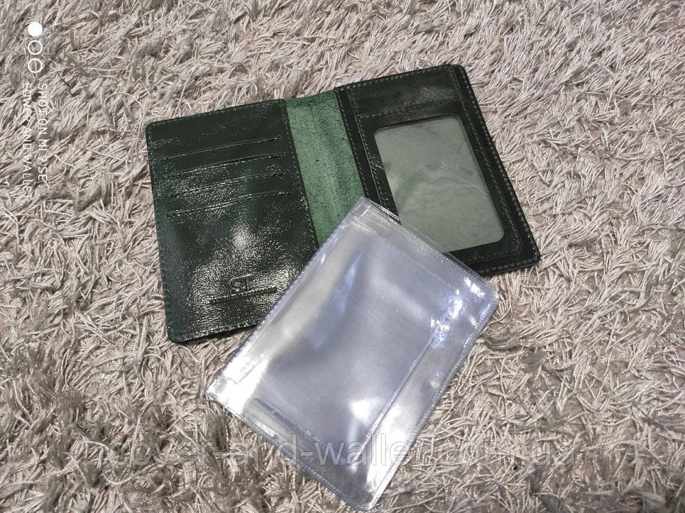 Обкладинка для авто документів із натуральної шкіри зеленого кольору ST Leather Київ - фото 5
