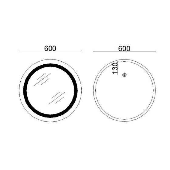 Дзеркало кругле для ванної Lidz Aria R600 з LED-підсвіткою Touch, з антизапотіванням LD78LR600 Харків