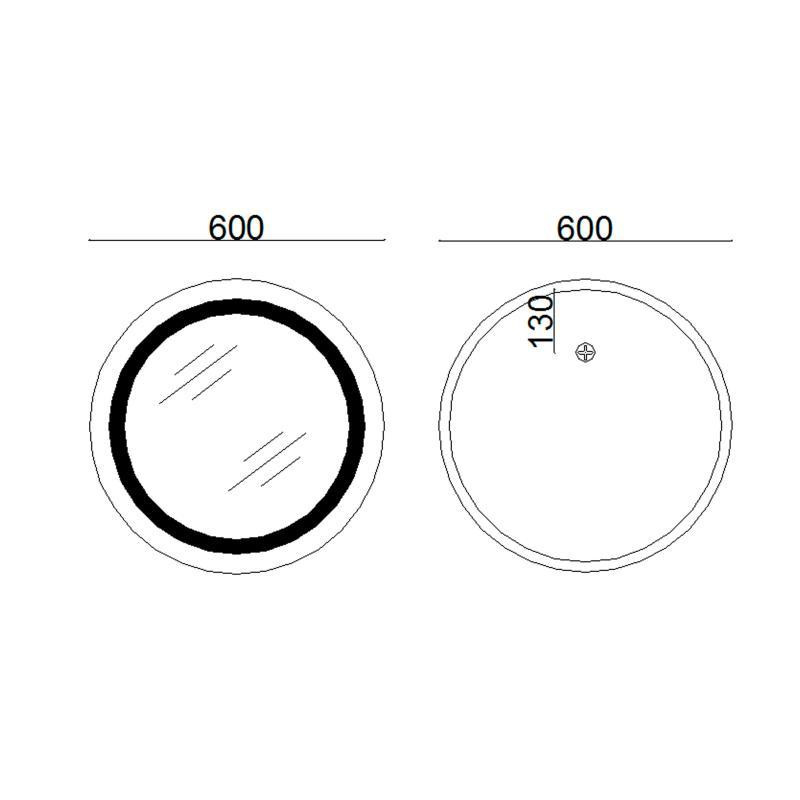 Дзеркало кругле для ванної Lidz Aria R600 з LED-підсвіткою Touch, з антизапотіванням LD78LR600 Харків - фото 2