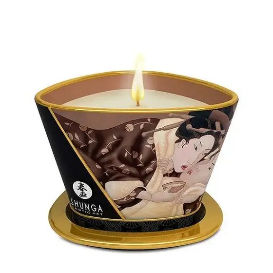 Масажна свічка Shunga Massage Candle – Intoxicating Chocolate (170 мл) з афродизіаками Львів