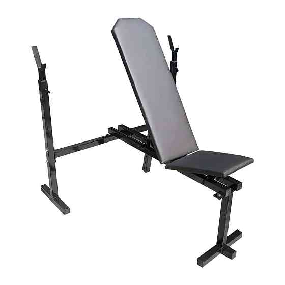 Лавка для жиму зі стійками 40 на 40 мм регульована Чорний Київ