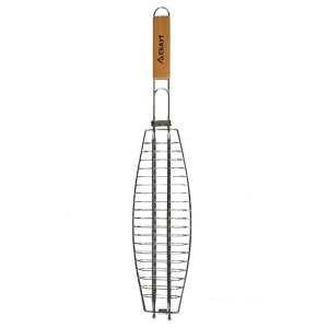 Решітка-гриль для риби з дерев'яною ручкою 36*12*2 см Скаут Житомир - фото 1