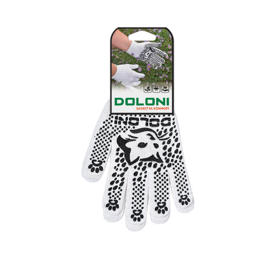 Рукавички 4895 трикотаж з малюнком ПВХ р.8(M) клас 10 білий КотоФан ДКГ Житомир - фото 2