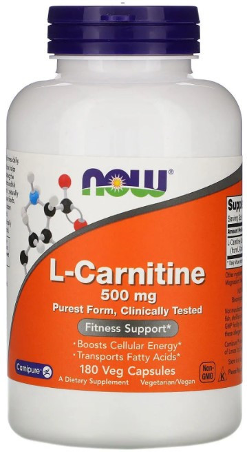L-карнітин Now Foods L-Carnitine 500 мг 180 вегетаріанських капсул Київ - фото 1