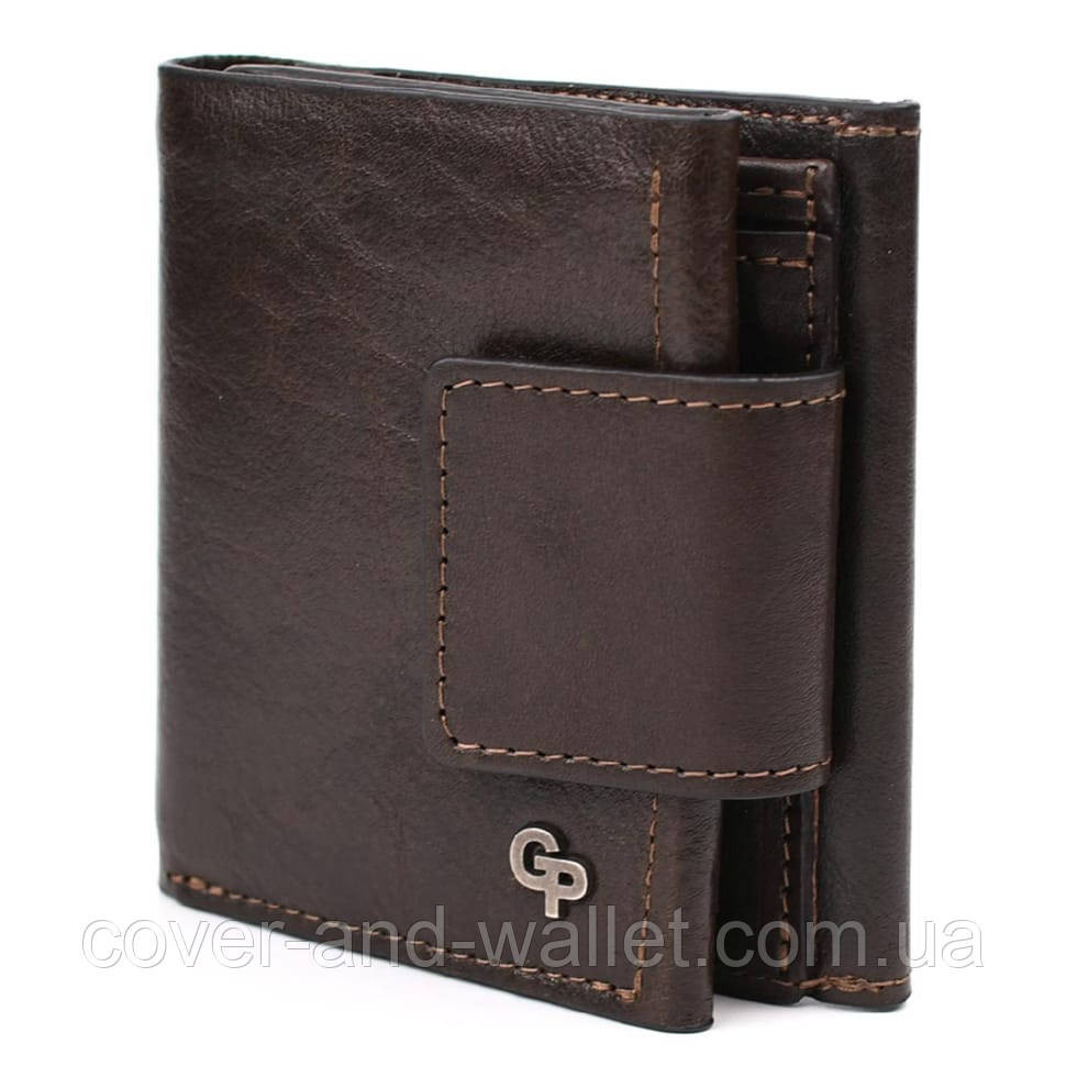 Елітний чоловічий портмоне з італійської шкіри коричневого кольору Grande Pelle 502420 Київ - фото 1
