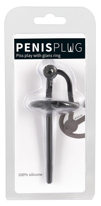 Уретральний стимулятор - Penisplug Piss Play with glans ring Sex Aura Київ - фото 1
