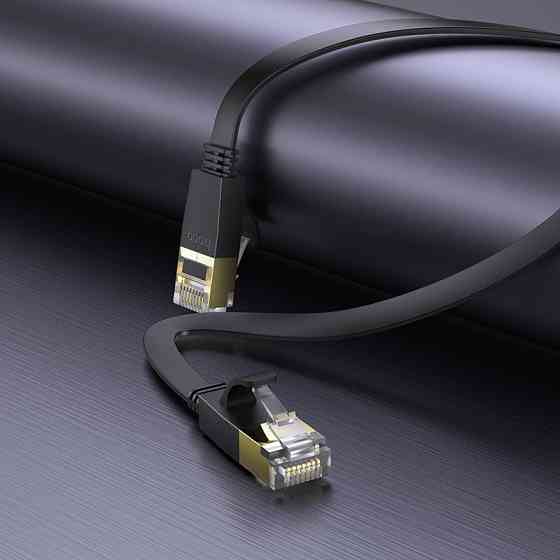 Мережевий кабель HOCO US07 General pure copper flat network cable(L=1M) Black Київ