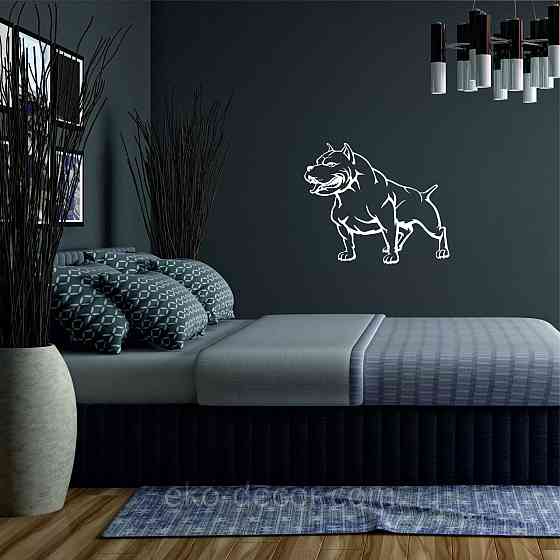 Декоративное настенное Панно «Американский питбультерьер» Декор на стену 110*92 см, Белый Киев