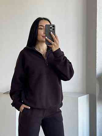 Женский теплый костюм двойка: кофта и штаны из турецкого флиса Шоколад, 46/48 Одесса