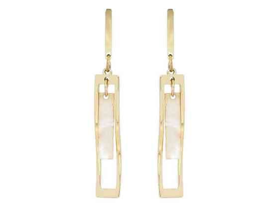 Серьги Stainless Steel 14K пусеты Декоративные подвески с перламутровыми пластинами (209402) ТМ XUPING Киев