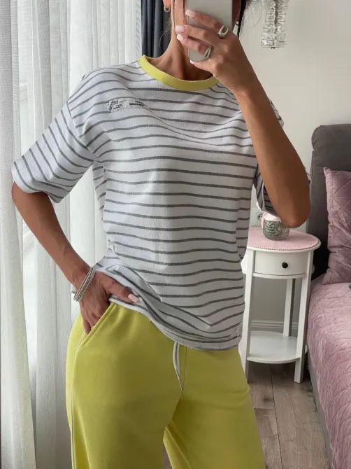 Женский хлопковый комплект (футболка + брюки) повседневная комфортная базовая одежда Одесса - изображение 10