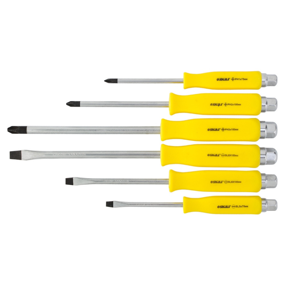 Набор отверток ударных под ключ 6шт CrV SIGMA (4001141) Киев - изображение 1