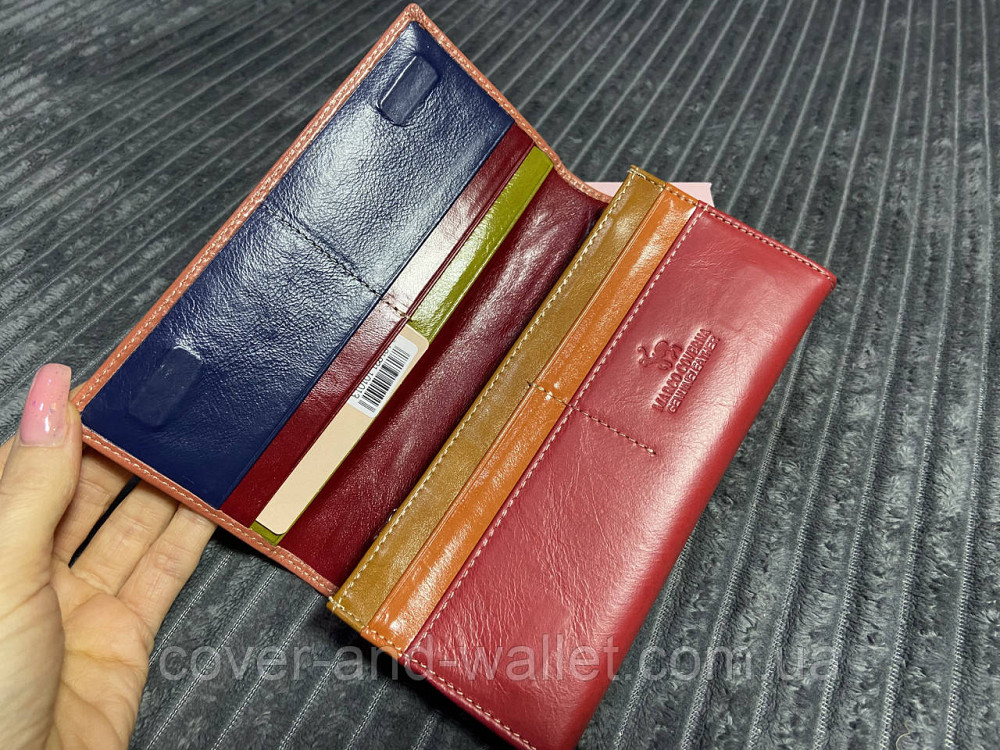 Класичний жіночий гаманець пудрового кольору із гладкої шкіри Marco Coverna Київ - фото 3