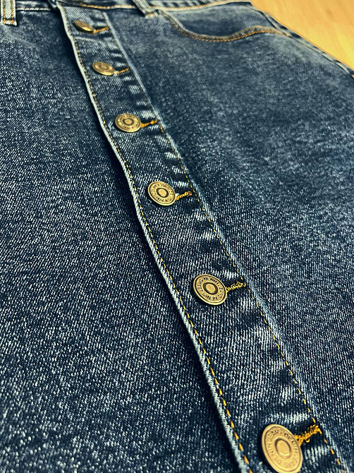 Спідниця жіноча джинсова Vanver 8238 на гудзиках середньої довжини збільшені розміри синя, синій, 33, 33, 88 см, 111 см Київ - фото 10