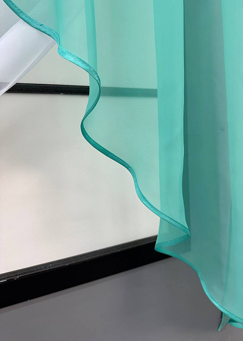 Кухонная занавеска VR-Textil № 069к бирюзовый с белым 280х170 см (52-1194) Киев - изображение 4