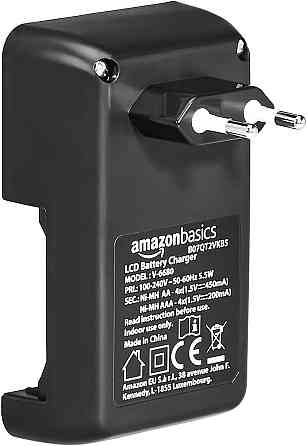 Зарядное устройство для 4 аккумуляторов AA/AAA Amazon Basics интеллектуальное цифровое с LCD 100–240В Киев