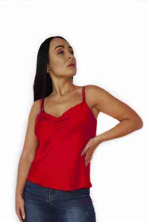 Базова шовкова майка жіноча хомут Червоний L Харків