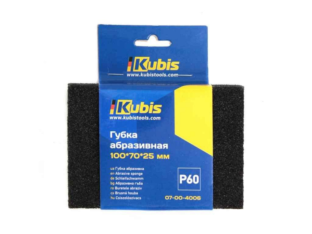Губка абразивная Р80, 100*70*25 мм ТМ Kubis Киев - изображение 1