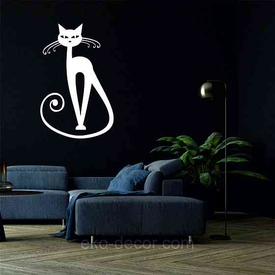 Декоративное настенное Панно «Кот» Декор на стену 90*57 см, Белый Киев