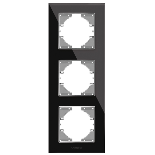 BINERA чорне скло Рамка вертикальна 3-а Videx Житомир - фото 2