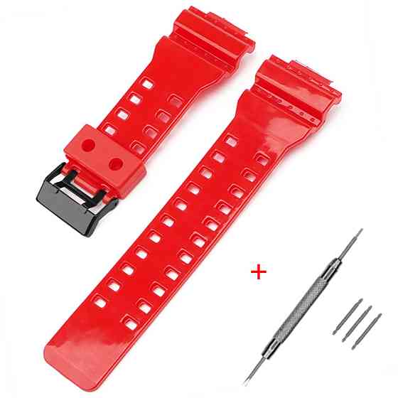 Ремінець для Casio G-Shock GA-100/110/120 Red-Glossy BK SBR Київ
