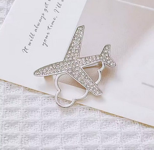 Брошка класична срібляста Літак Київ - фото 1