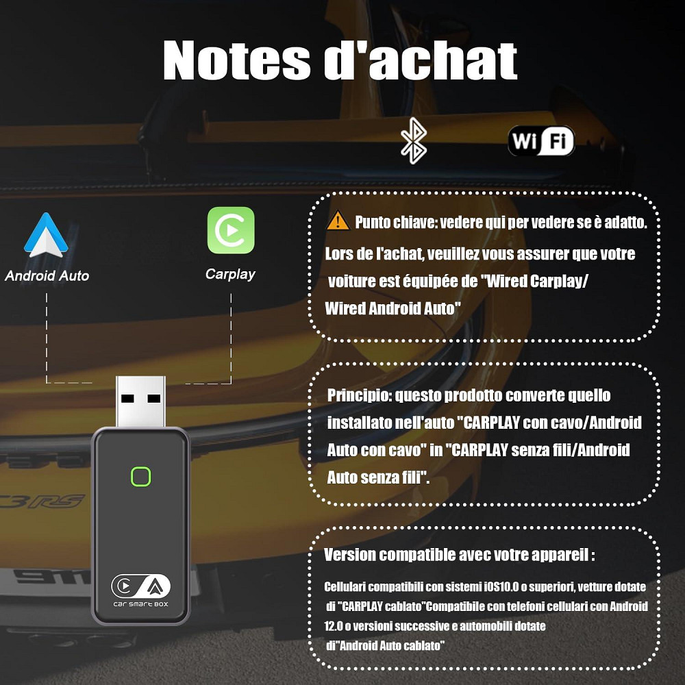 Автомобільний безпровідний адаптер CarPlay BY9678 (товар з вітрини) Луцьк - фото 3