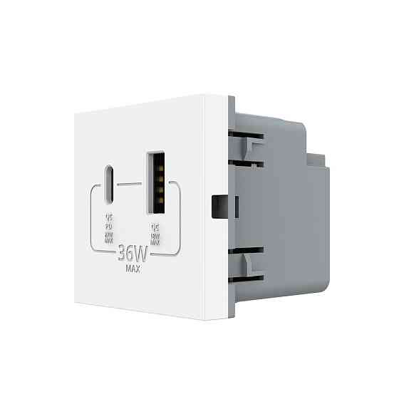 LIVOLO Розетка LIVOLO USB-A + USB-C PD 36Вт, біла, швидке заряджання, Power Delivery QC 3.0, мо Коломия