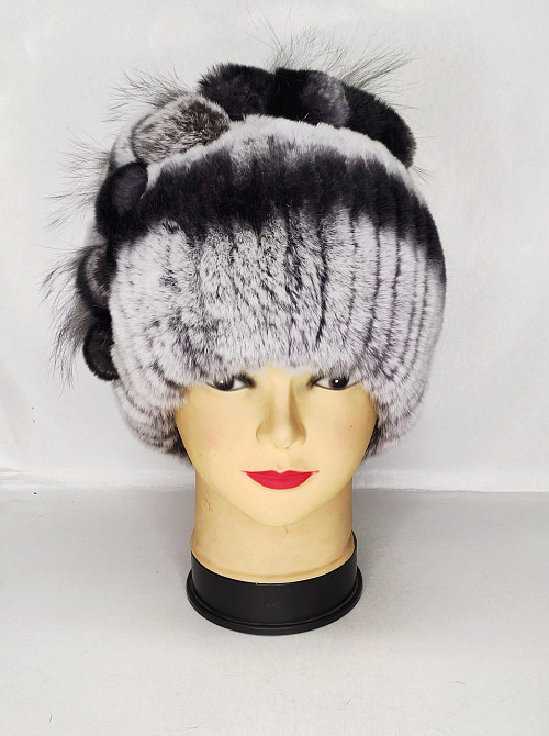 Шапка хутряна жіноча водоспад Крістіна Шиншиловий Харків - фото 1