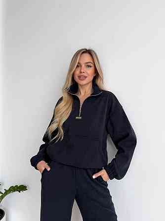 Женский стильный повседневный костюм двойка трикотажный ольвет Синий, 46/48 Одесса