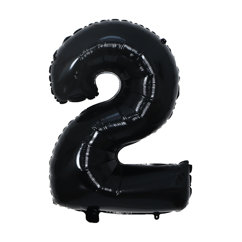 Кулька цифра 2 фольгована 32 дюйма чорний Київ - фото 1