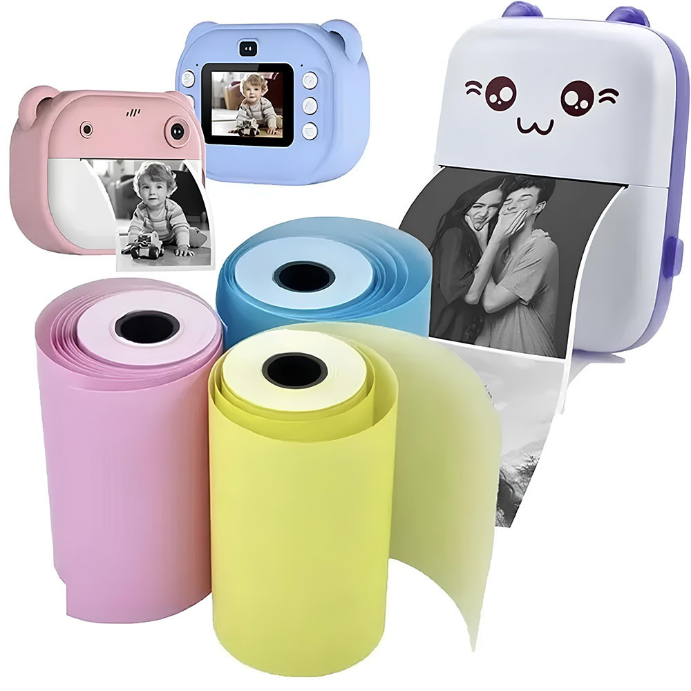 3 шт Папір для міні принтера кольоровий, 57х25мм / Набір паперу для термопринтера / Кольоровий термопапір Київ - фото 1