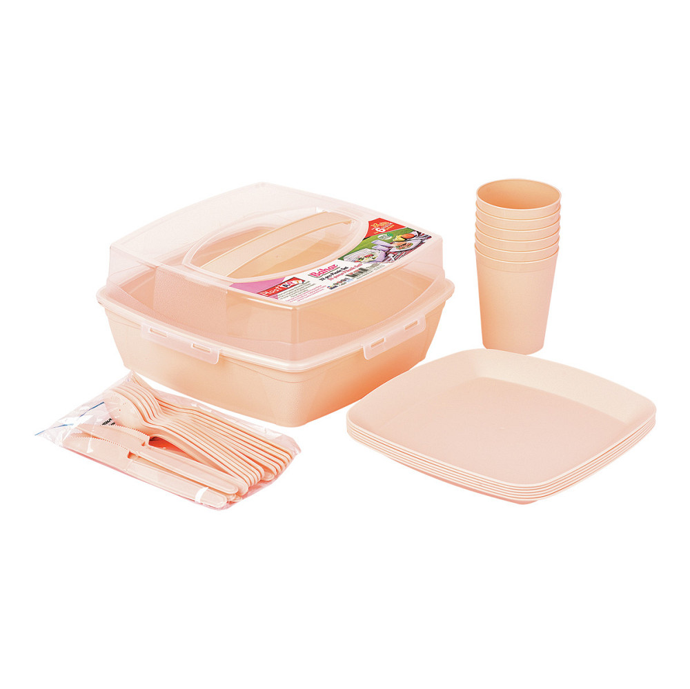 Набор посуды для пикника на 6 персон 32 предмета белый SP-180 