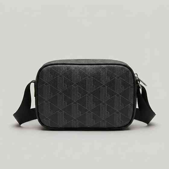 Чоловіча брендова сумка, борсетка на плече Лакоста, Lacoste (3651) black Київ