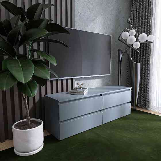 Тумба под телевизор Эверест ЛТВ-1400 Лайт 140х38х49 см Графит (DTM-4910) Львов