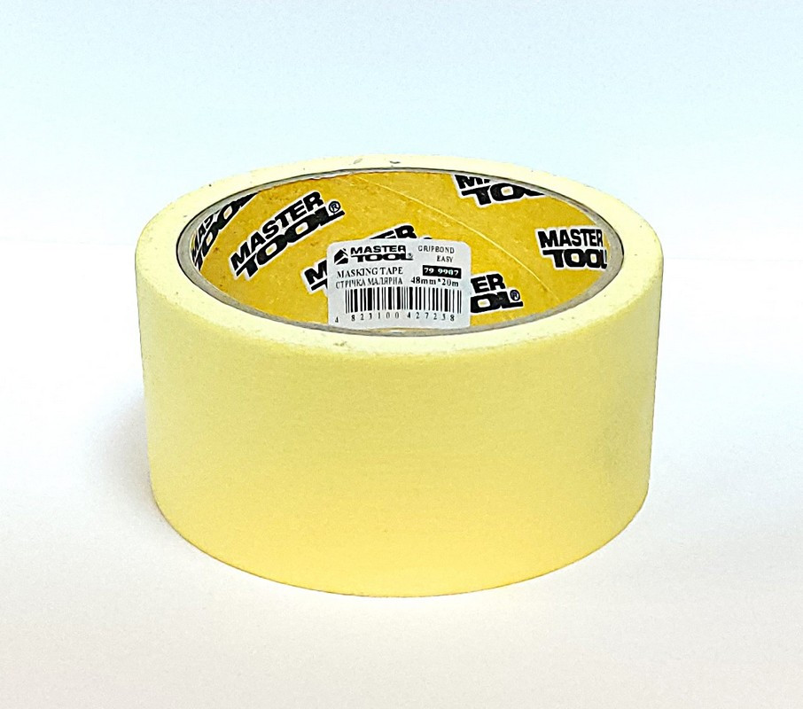 Стрічка малярна універсальна MASTERTOOL GripBond Easy 48 мм×20 м жовта 79-9907 Коломыя - изображение 1