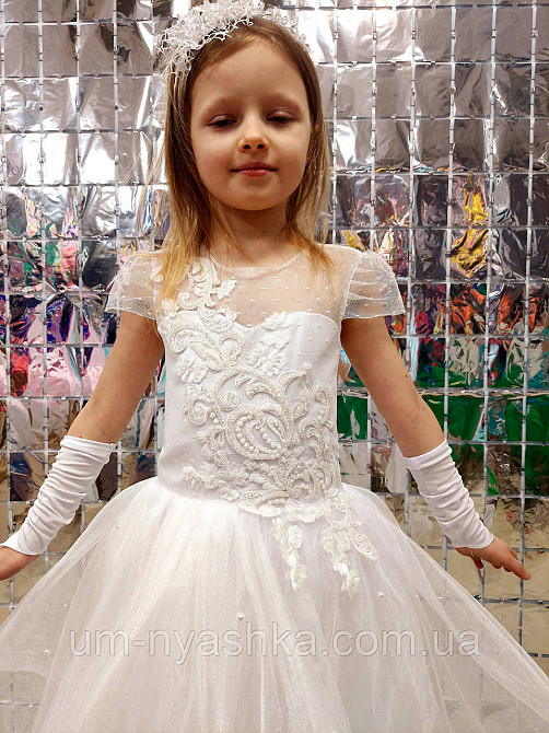 Детское нарядное платье удлиненное сзади Белое 116-134 Кривой Рог - изображение 5