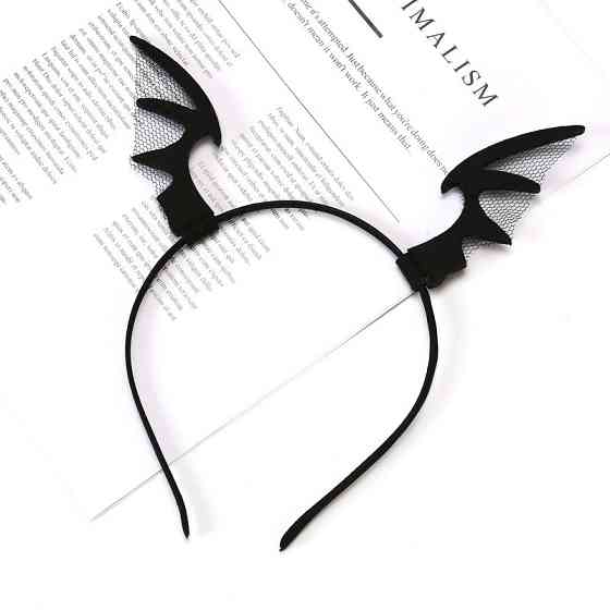 Обруч на Хэллоуин Крылья летучей мыши one size черный Киев