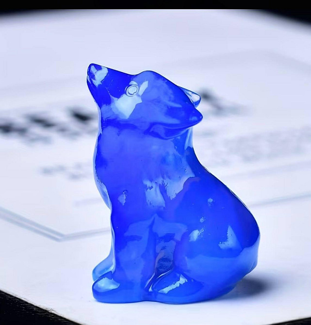 Фігурка вовк з блакитного опалу для декору та колекції Київ - фото 1