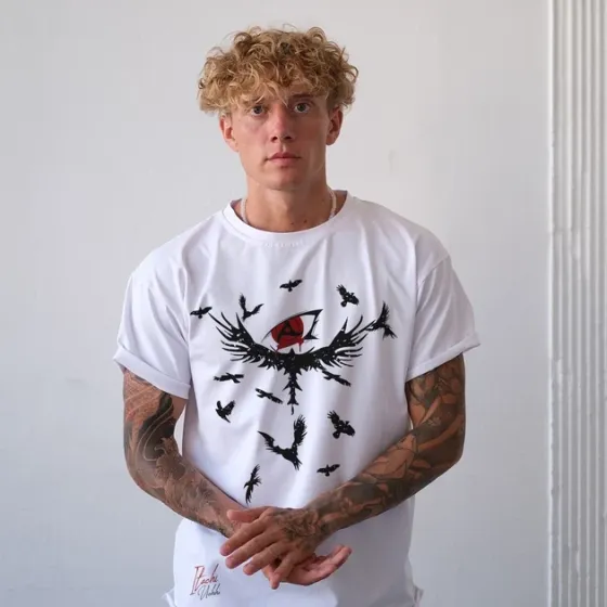 Футболка мужская с принтом Наруто Ворони Ітачі Размер 48 Anime0175 Днепр