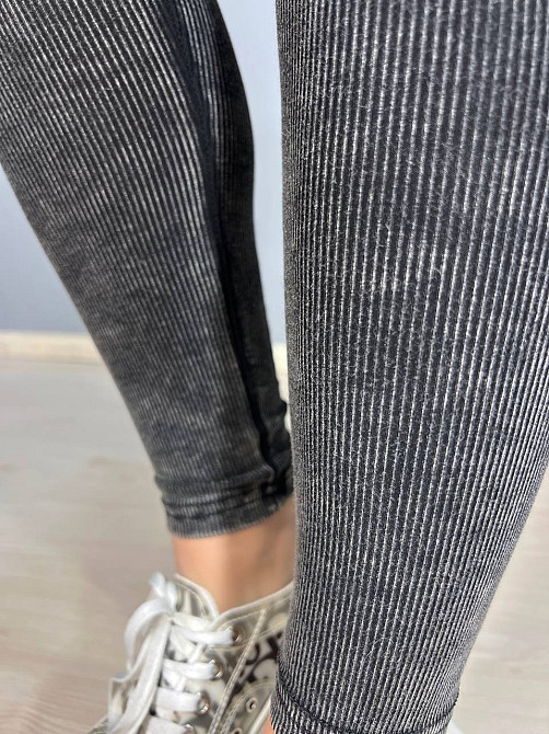 Лосины женские A-N 23060 рубчик варка тай дай тонкие трикотажные графит, графит, S Киев - изображение 13